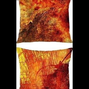 Orange Rust Fiery Set of 2 Toss Pillow Covers NEW!